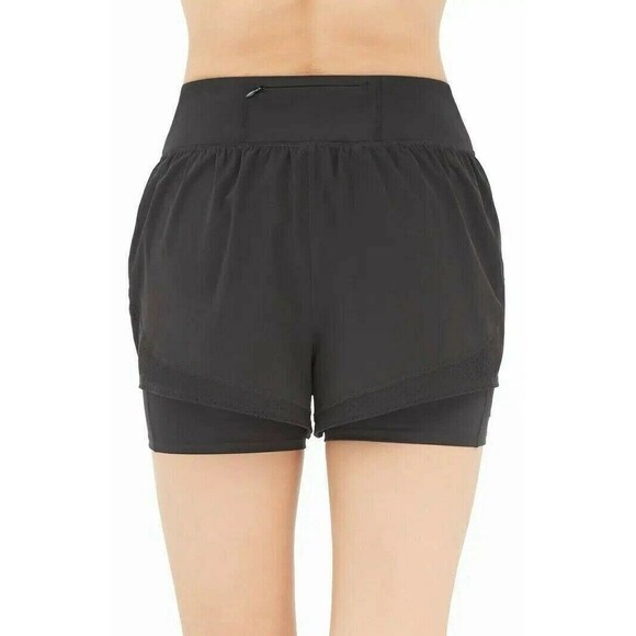 SPANX Get Moving DOUBLE Layer Black SHORTS 5"  WOMENS SIZE XL - Picture 2 of 10
